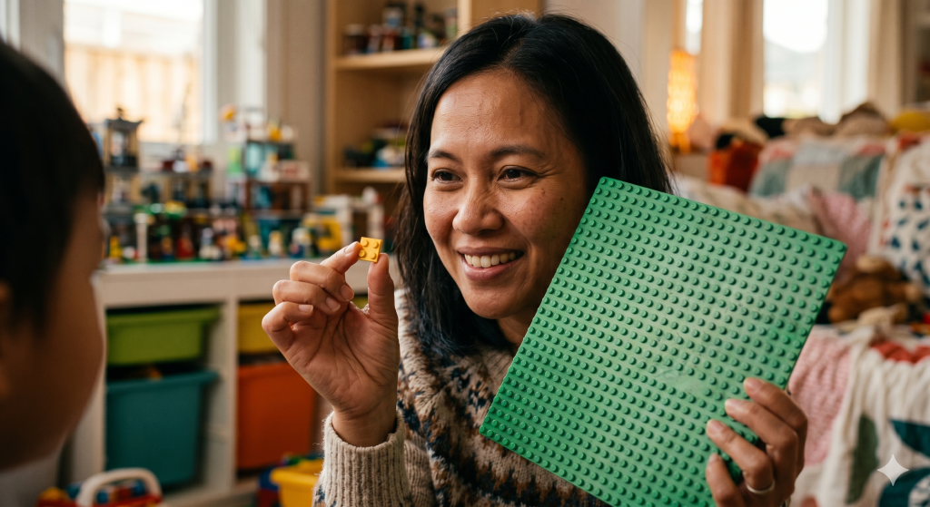 Memanfaatkan Mainan LEGO untuk Belajar Adjective (Kata Sifat).