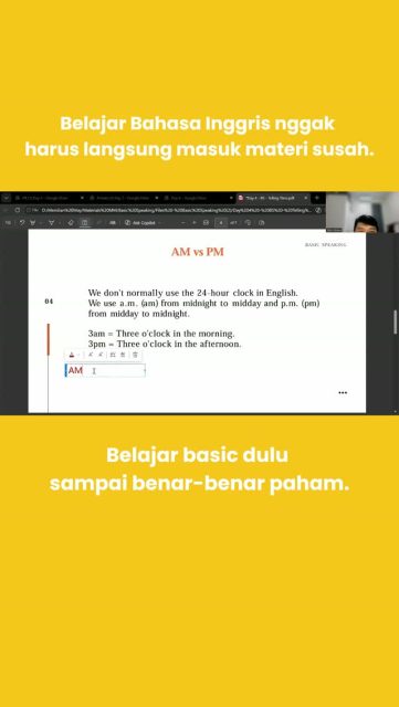 Pernah ngerasa, “Kok gue udah belajar English lama, tapi yang basic aja masih suka bingung?”

Kadang masalahnya bukan kurang belajar.

Yang basic belum sempat benar-benar paham, tapi materinya sudah keburu lanjut ke mana-mana.

Makanya di kelas, kita nggak ngejar cepat selesai.

Yang belum beres, kita beresin dulu.
Supaya nanti belajarnya nggak terus-terusan terasa berat. 💛

#BelajarBahasaInggris #BahasaInggrisPemula #EnglishPemula #DailyEnglish #BasicEnglish