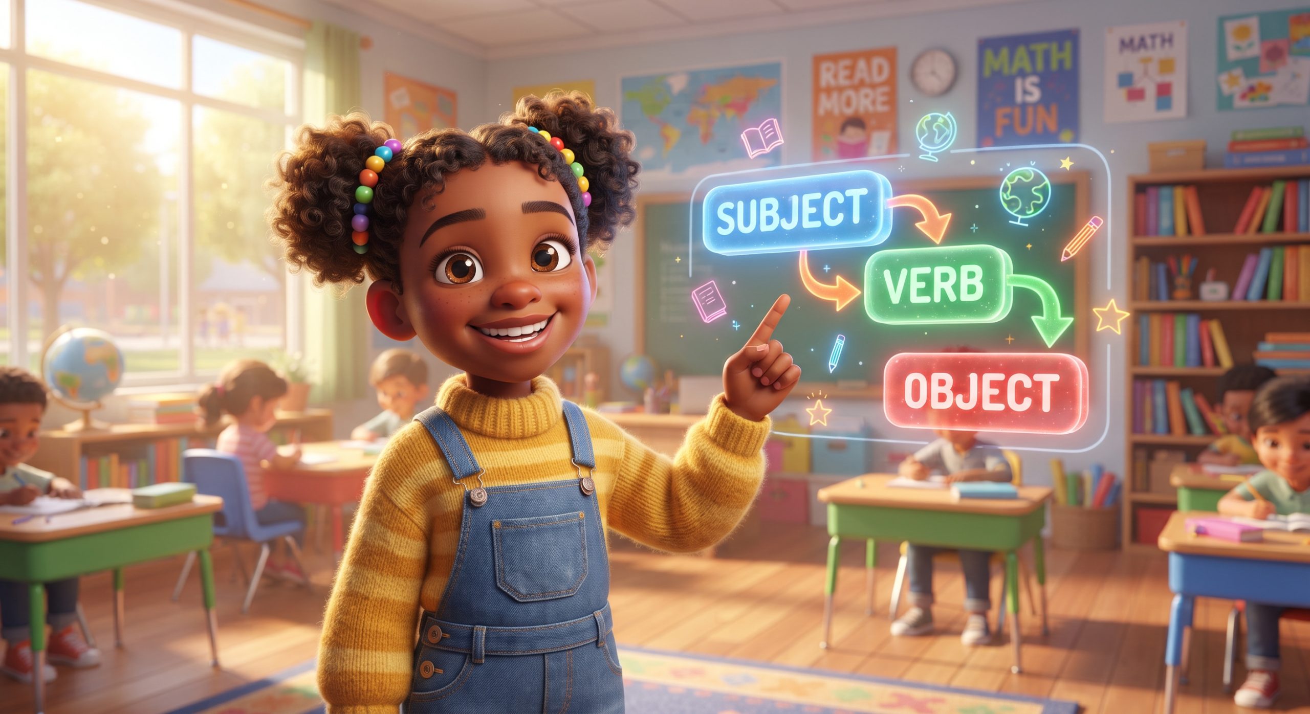 Struktur Kalimat Dasar untuk Pemula: Subject-Verb-Object.